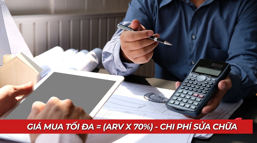 Áp dụng giá trị sau khi sửa chữa với quy tắc 70%