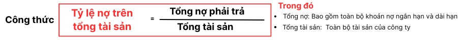 Công thức tính tỷ lệ nợ trên tổng tài sản
