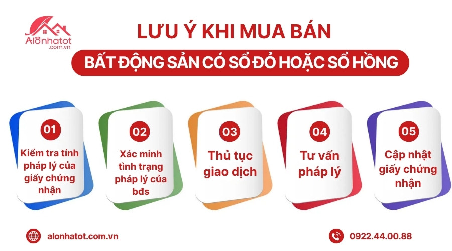Những lưu ý pháp lý khi giao dịch bất động sản có sổ đỏ hoặc sổ hồng