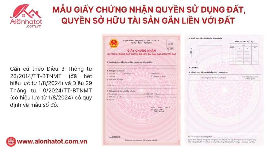 Mẫu Sổ đỏ Sổ hồng mới sẽ áp dụng từ 01/01/2025 