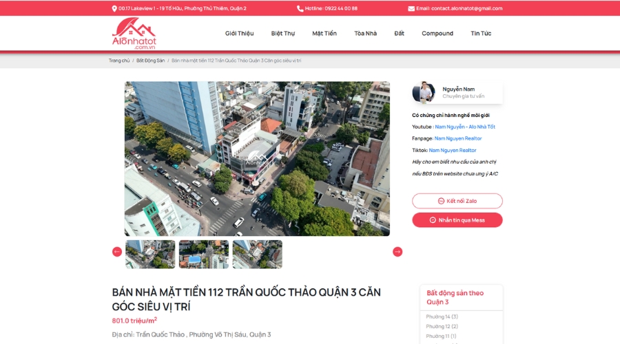 Liên hệ mua Mặt tiền căn nhà tại 112 Trần Quốc Thảo, Phường Võ Thị Sáu, Quận 3 