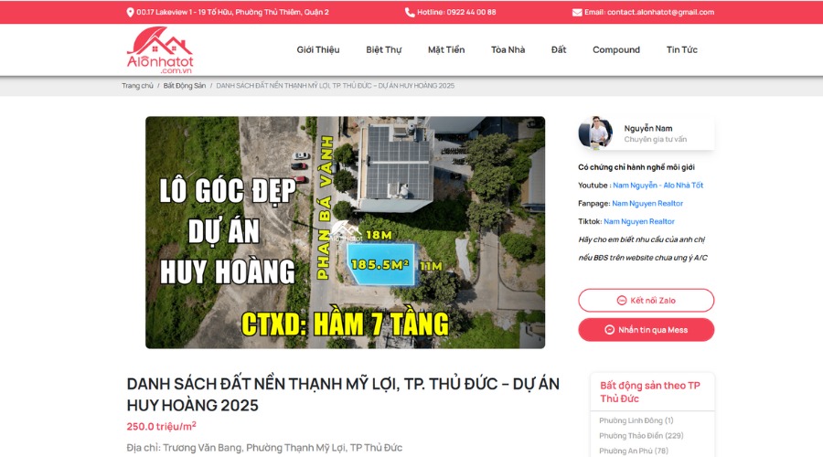 tìm kiếm các bất động sản phù hợp tại TP. Hồ Chí Minh thông qua  Alo Nhà Tốt.