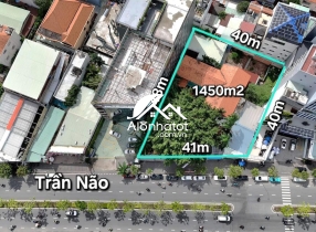 Bán Đất MT 169 Trần Não Q2, 1450m², Mặt Tiền 40.9m, Xây Cao Tầng