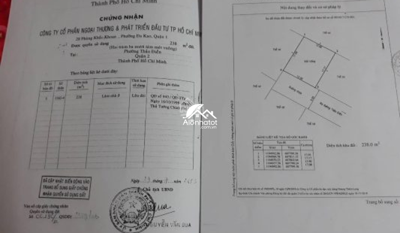 Bán đất 14A2 khu Fideco Thảo Điền 238m2 tiện xây biệt thự đẹp