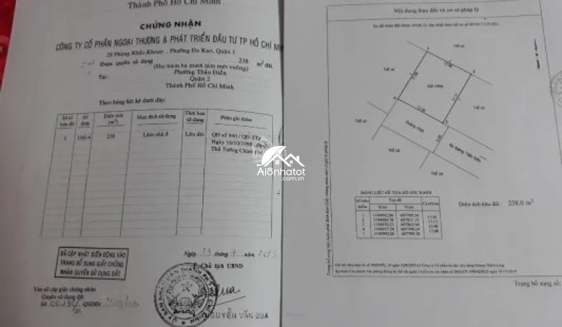 Bán đất 14A2 khu Fideco Thảo Điền 238m2 tiện xây biệt thự đẹp