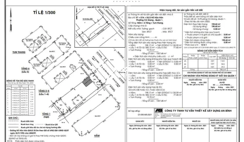 Bán Tòa Nhà 57 Hồ Hảo Hớn Phường Cô Giang Quận 1 XD 2H 10 tầng cực đẹp