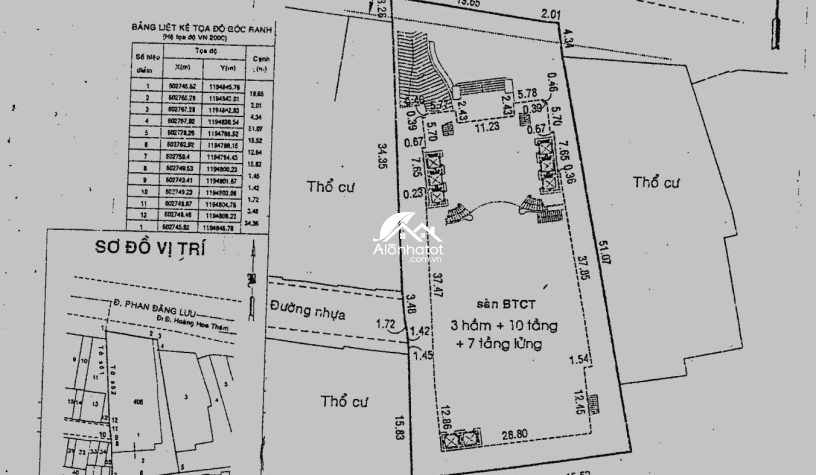 Bán Tòa Nhà MT 45 Phan Đăng Lưu Bình Thạnh, 1425m² Đất, 3 Hầm 10 Tầng